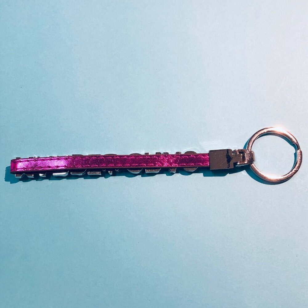 Mardi Gras Rhinestone Keychain In Silver & Purple - Picture 4 of 4